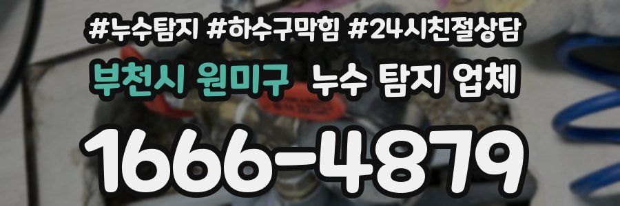 부천시 원미구 누수 탐지 업체