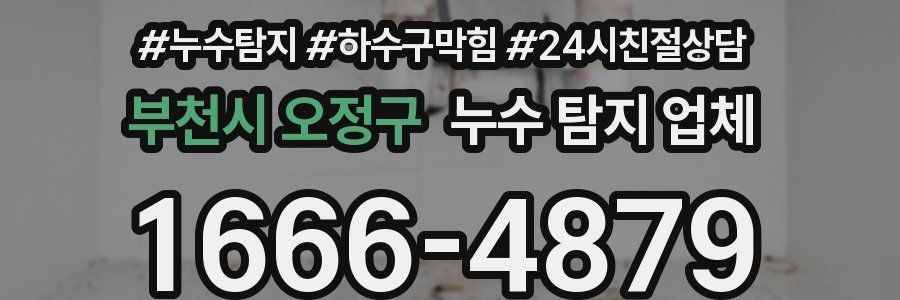 부천시 오정구 누수 탐지 업체
