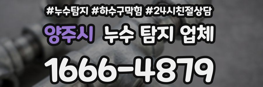 양주시 누수 탐지 업체