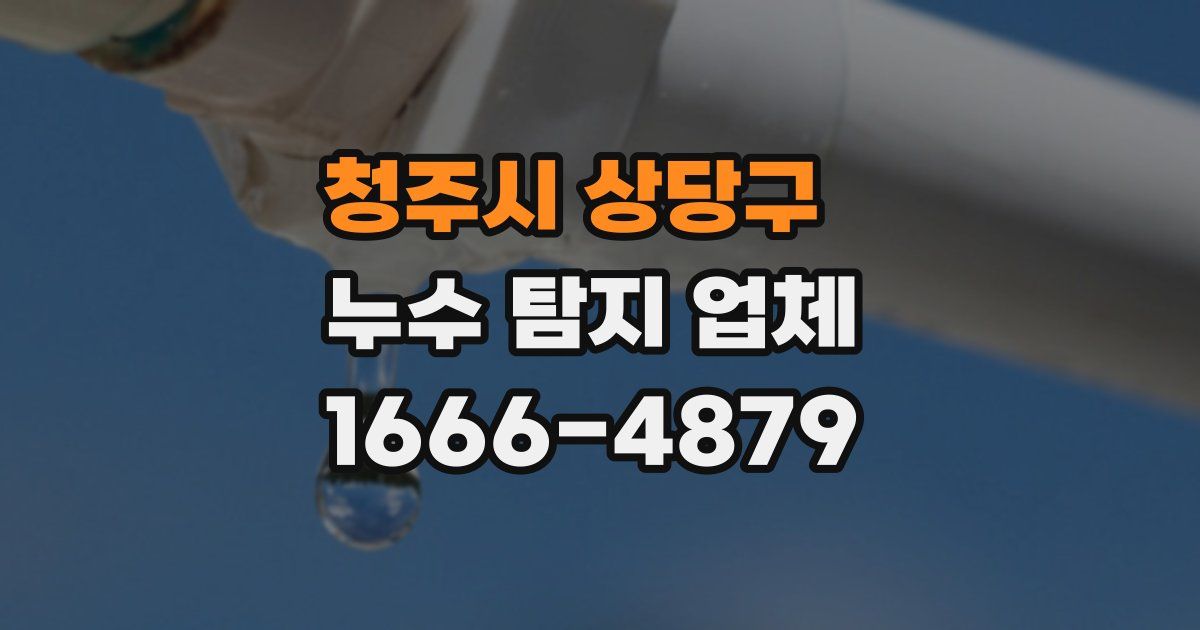 청주시 상당구 누수 탐지 업체