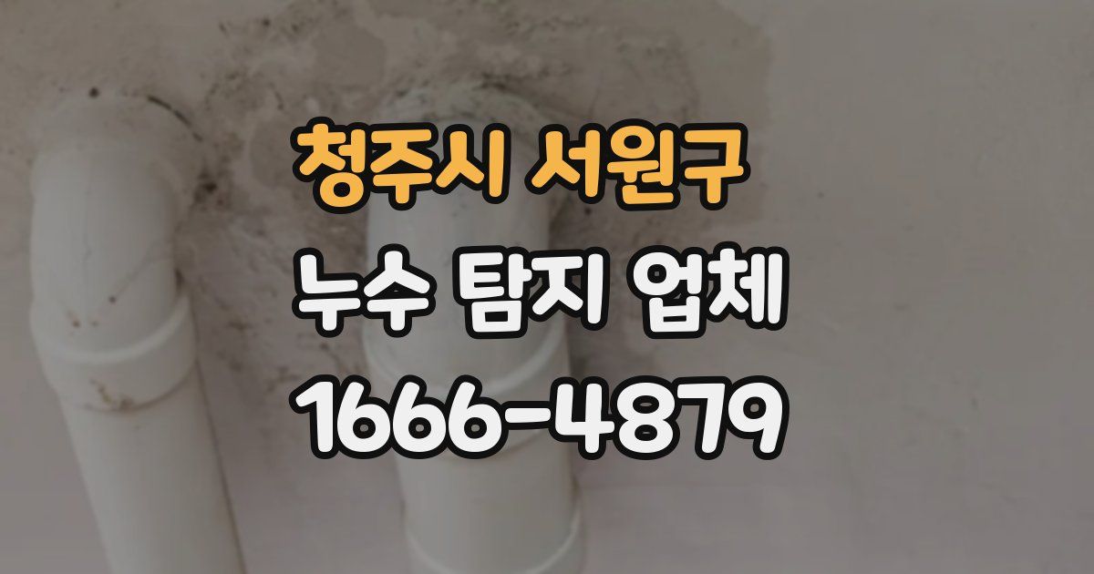청주시 서원구 누수 탐지 업체