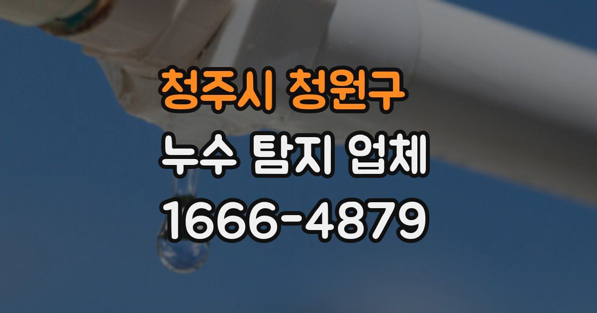 청주시 청원구 누수 탐지 업체