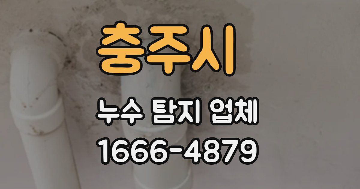충주시 누수 탐지 업체