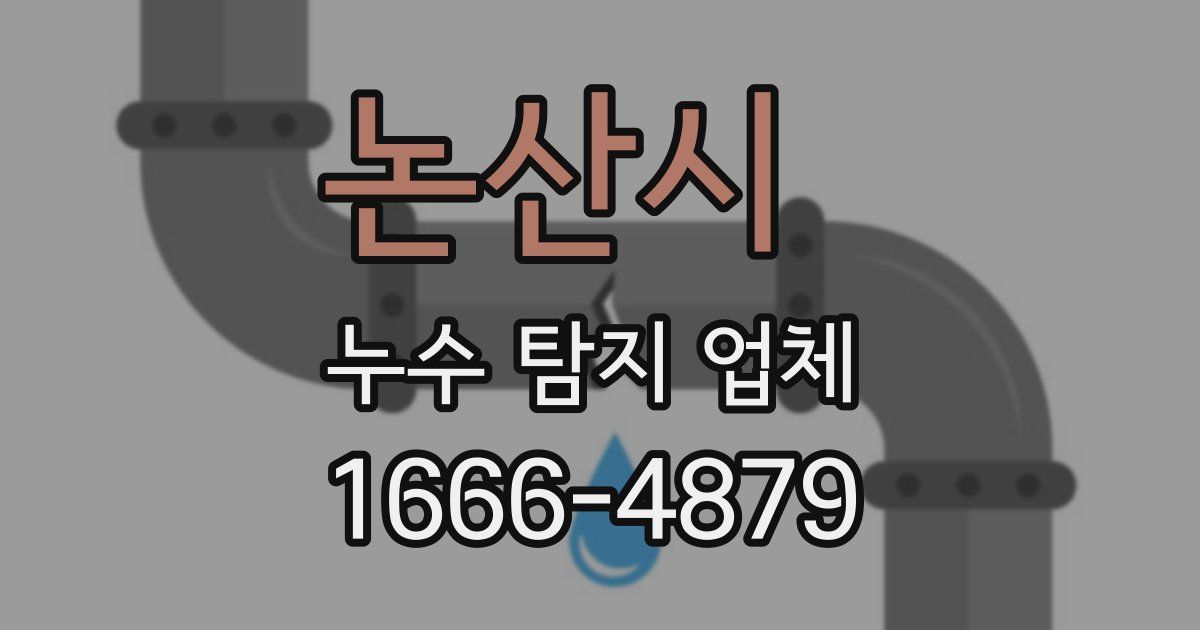 논산시 누수 탐지 업체