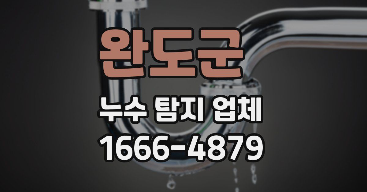 완도군 누수 탐지 업체