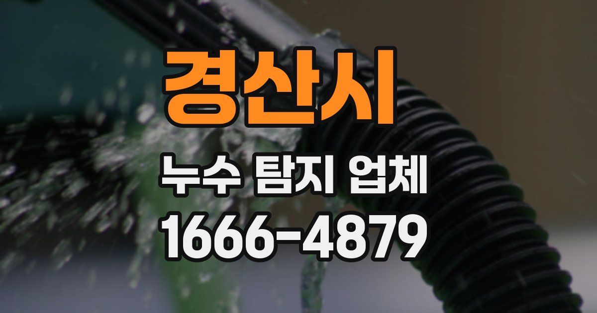 경산시 누수 탐지 업체