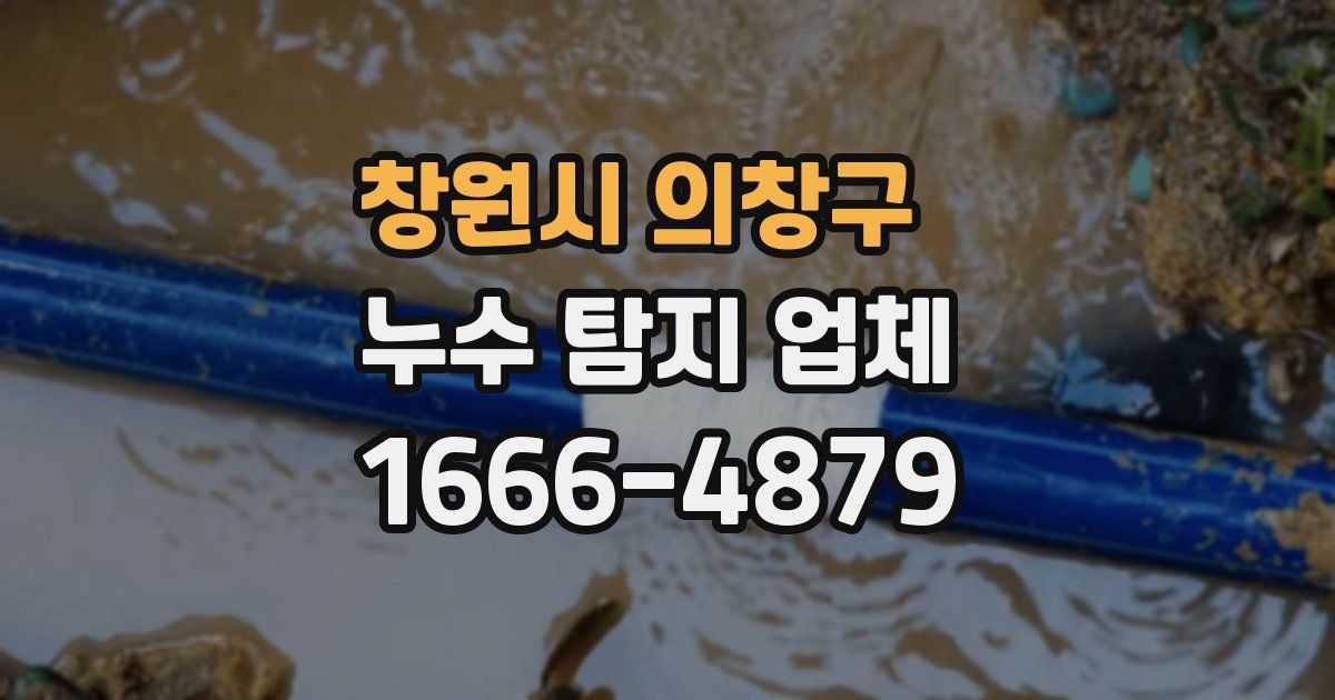 창원시 의창구 누수 탐지 업체
