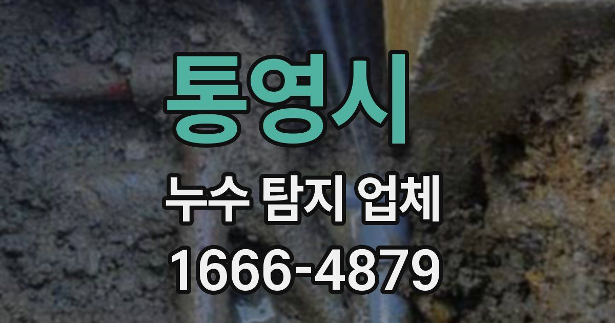 통영시 누수 탐지 업체