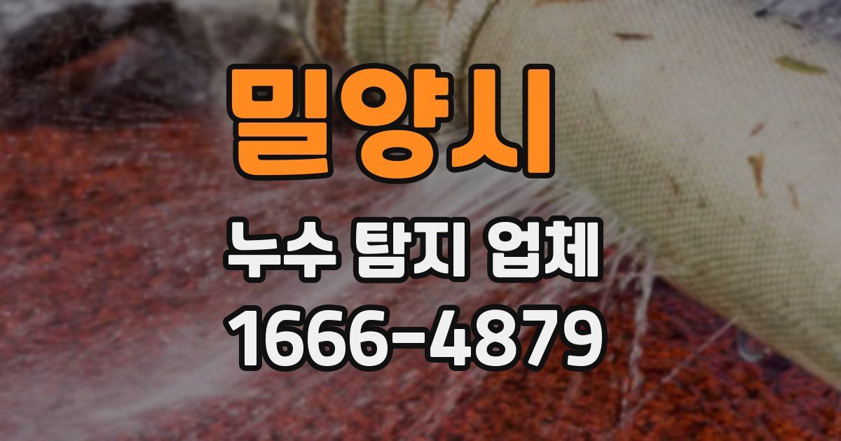 밀양시 누수 탐지 업체