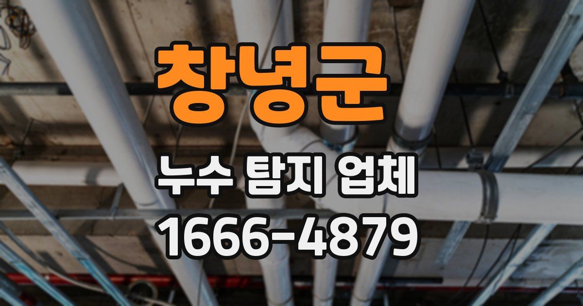 창녕군 누수 탐지 업체