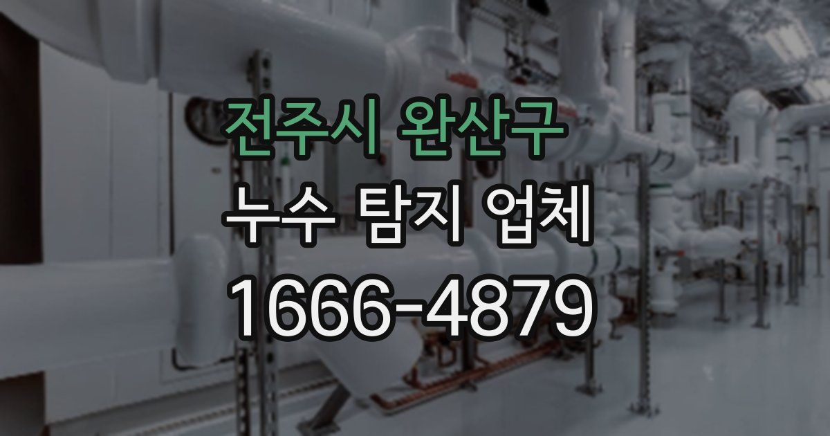 전주시 완산구 누수 탐지 업체