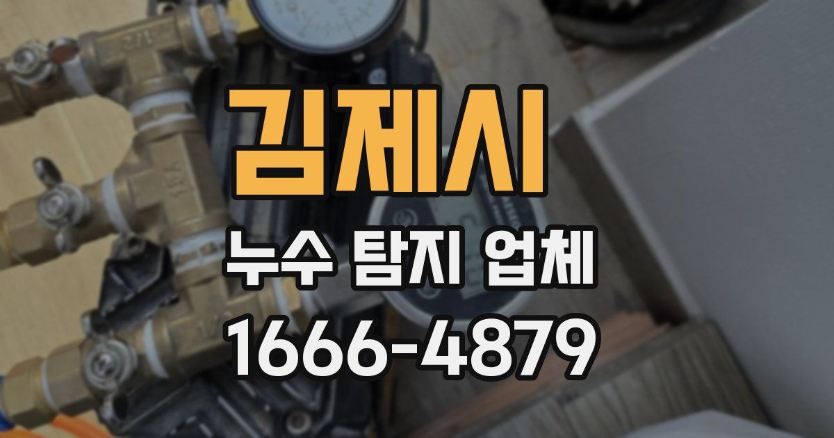 김제시 누수 탐지 업체