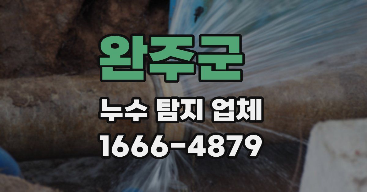 완주군 누수 탐지 업체