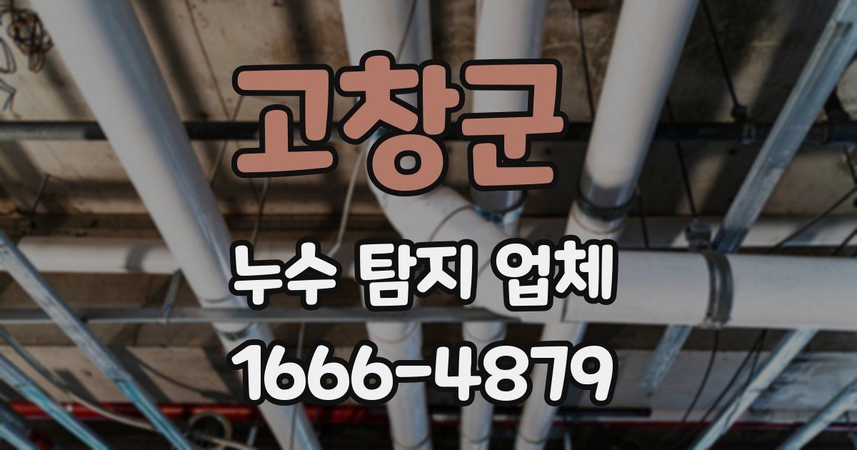 고창군 누수 탐지 업체