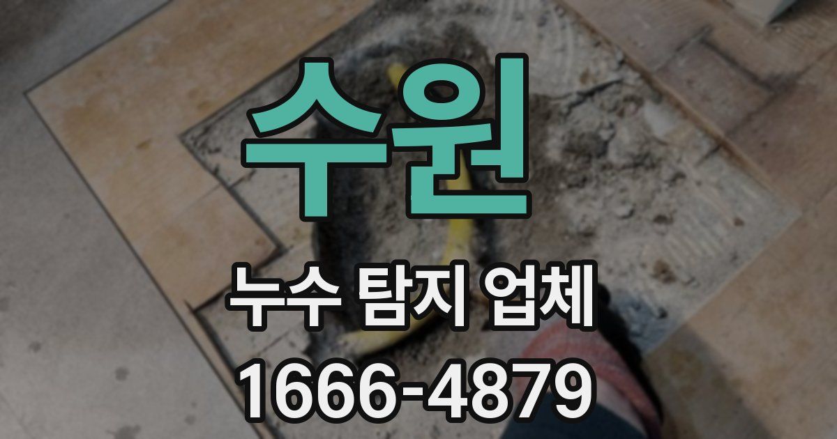 수원 누수 탐지 업체
