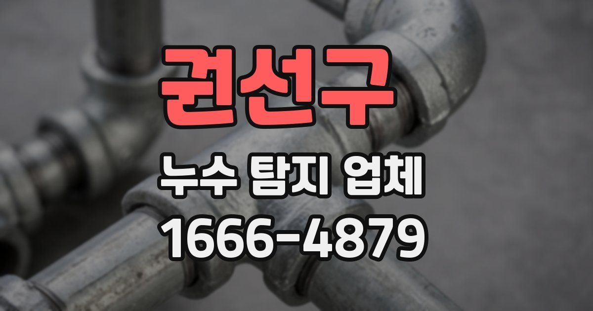 권선구 누수 탐지 업체