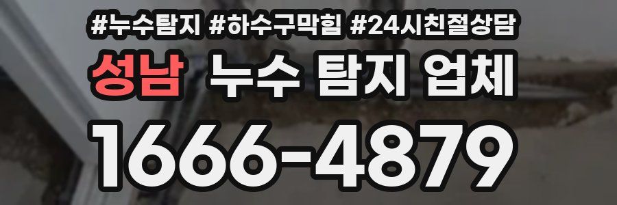 성남 누수 탐지 업체