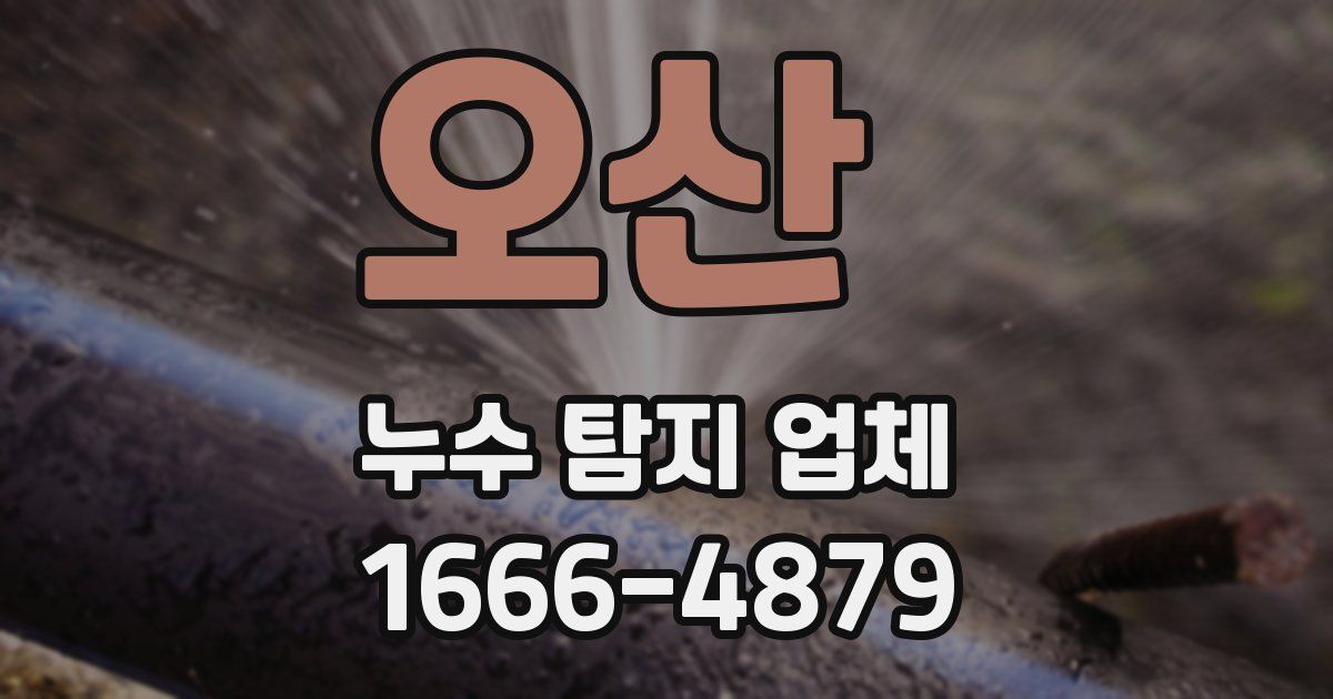 오산 누수 탐지 업체