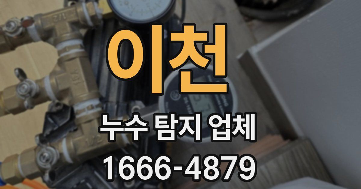 이천 누수 탐지 업체