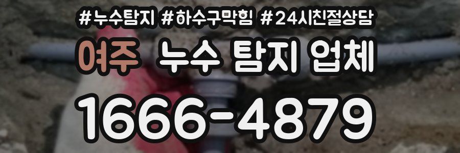 여주 누수 탐지 업체