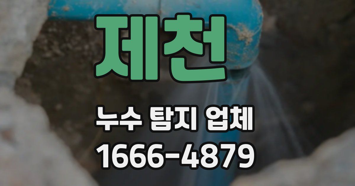 제천 누수 탐지 업체
