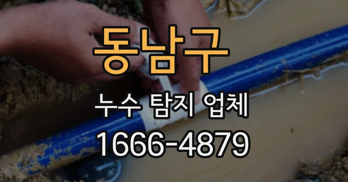 동남구 누수 탐지 업체