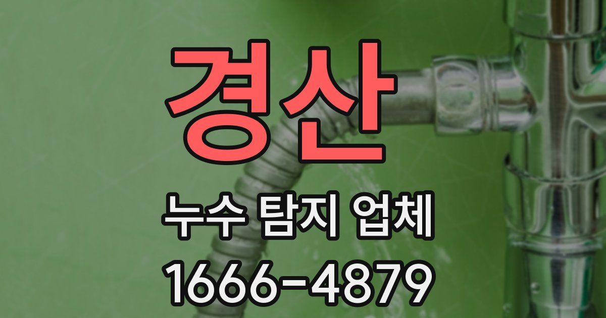 경산 누수 탐지 업체