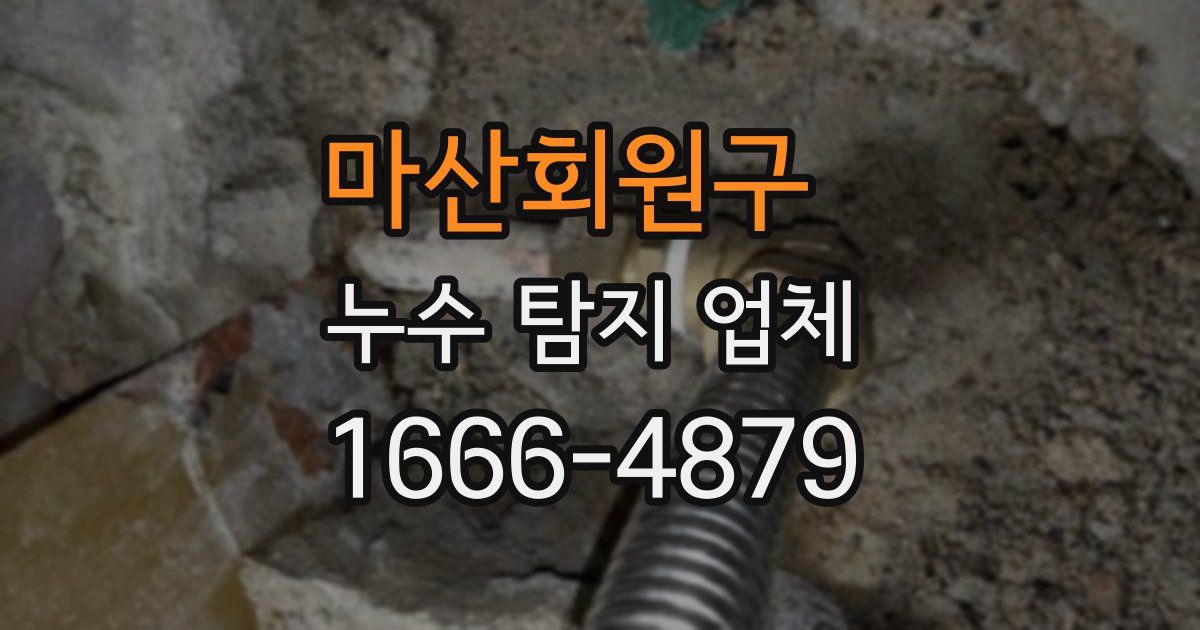 마산회원구 누수 탐지 업체