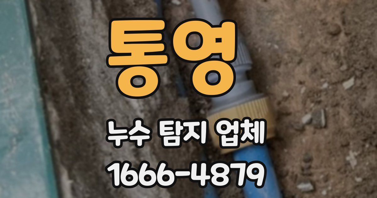 통영 누수 탐지 업체