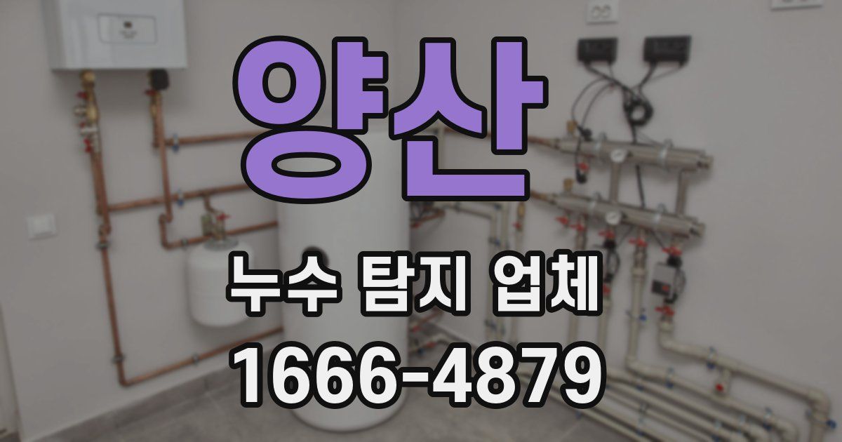 양산 누수 탐지 업체