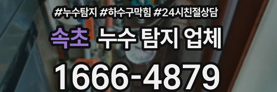 속초 누수 탐지 업체