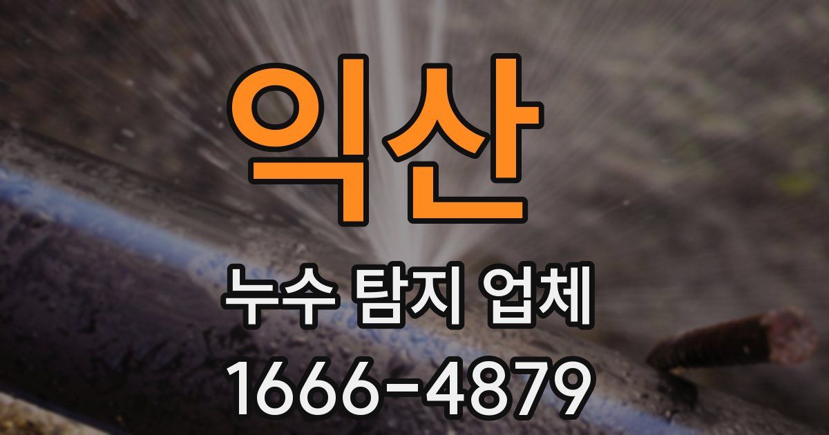 익산 누수 탐지 업체