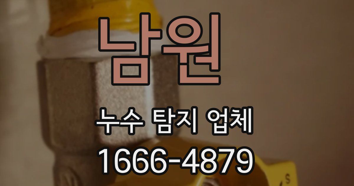 남원 누수 탐지 업체