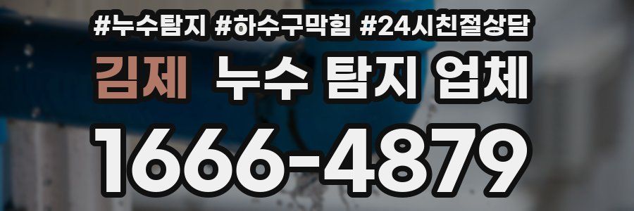 김제 누수 탐지 업체