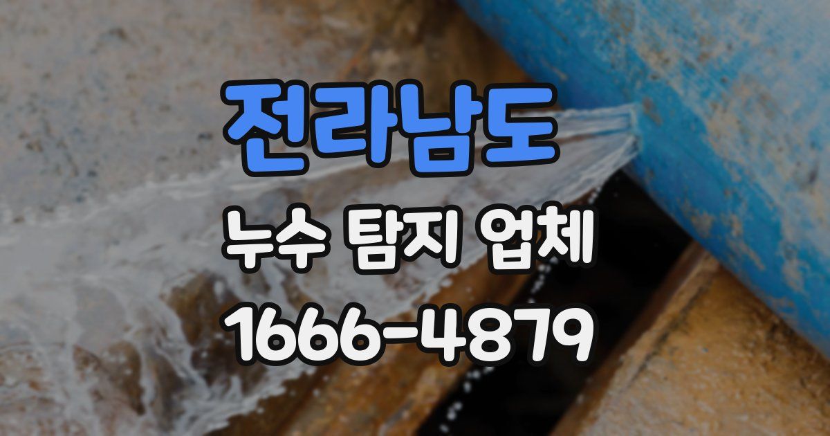 전라남도 누수 탐지 업체