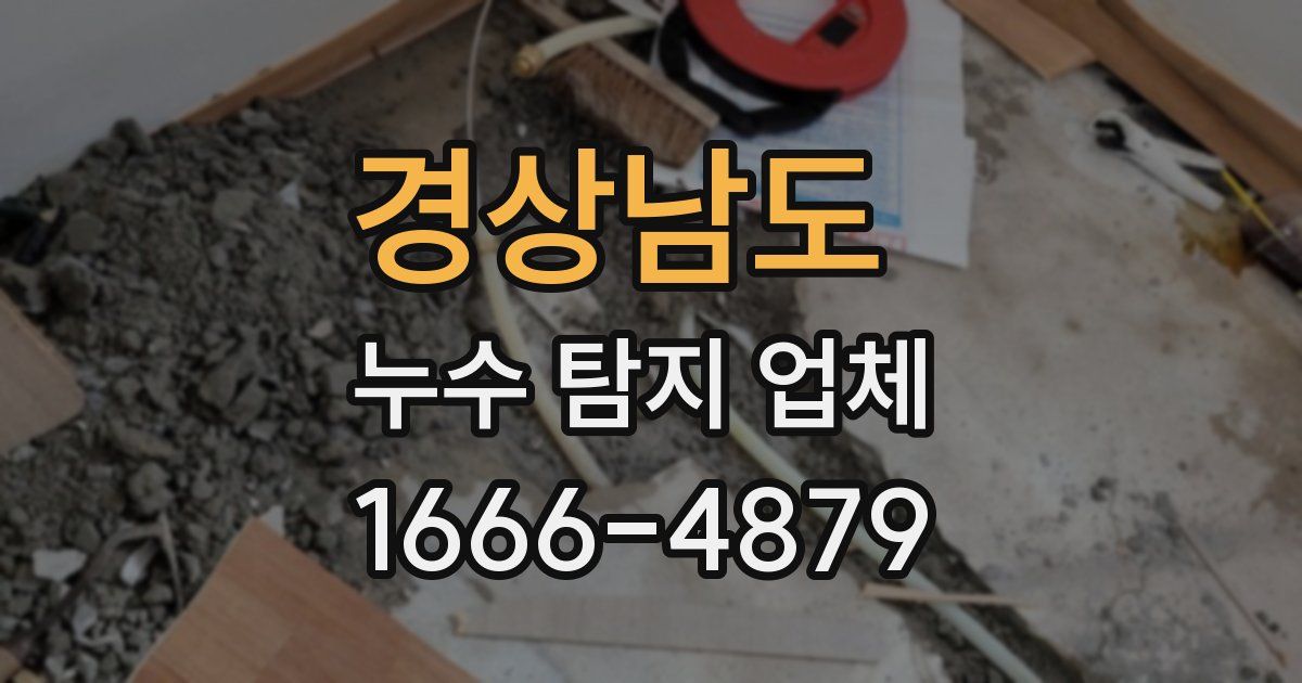 경상남도 누수 탐지 업체