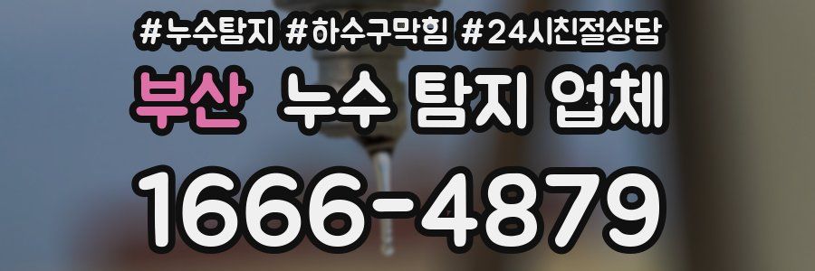 부산 누수 탐지 업체