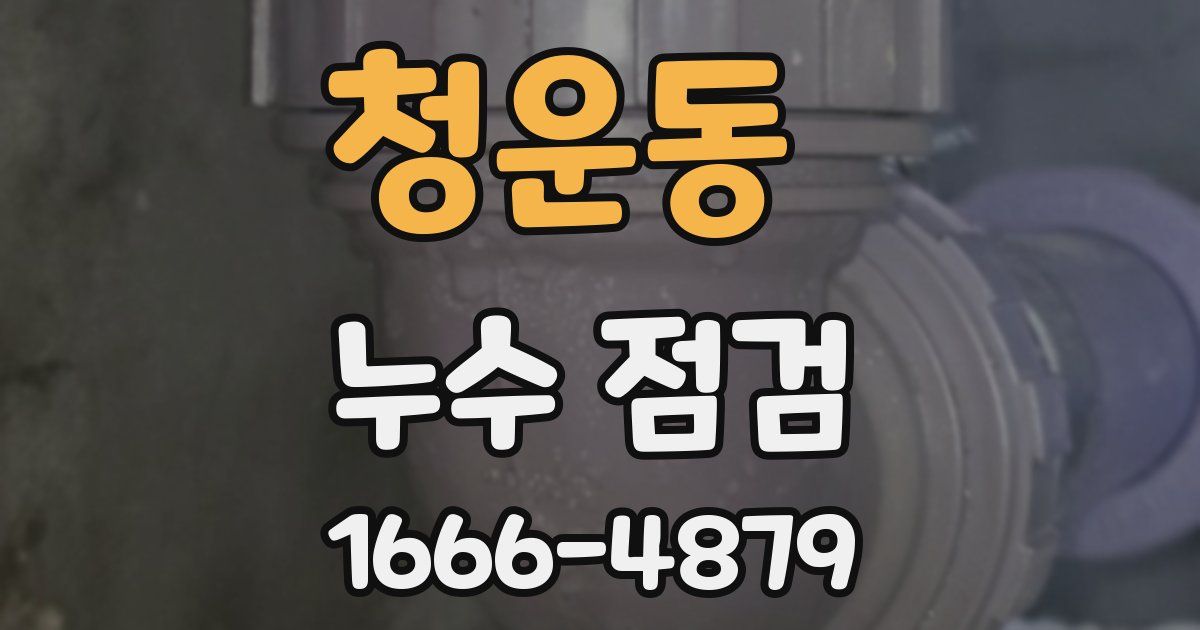 청운동 누수 점검