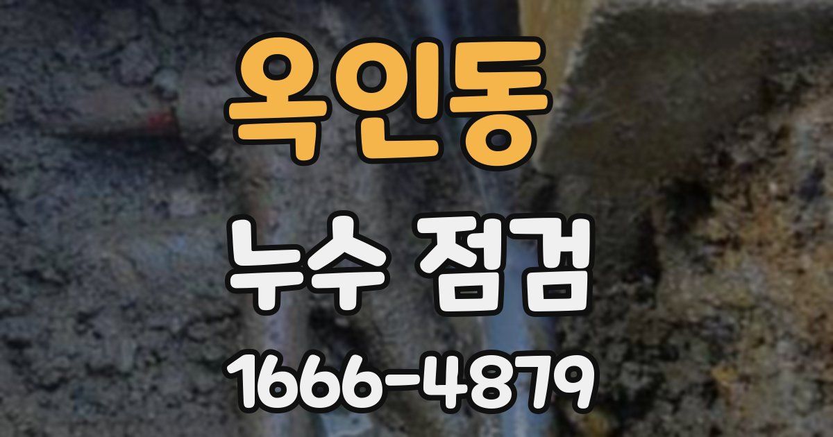 옥인동 누수 점검