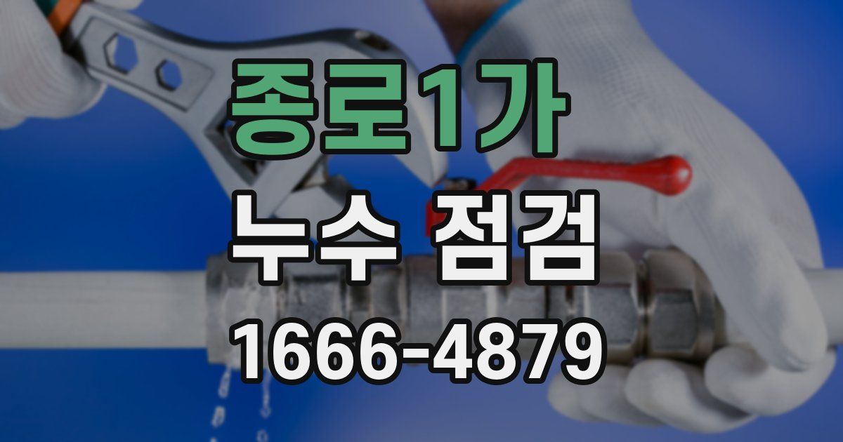 종로1가 누수 점검