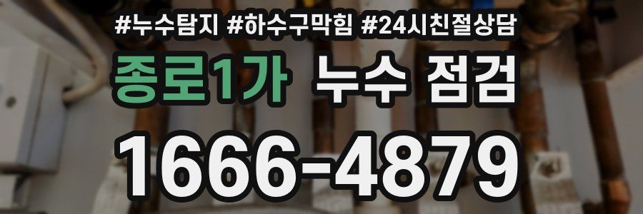 종로1가 누수 점검
