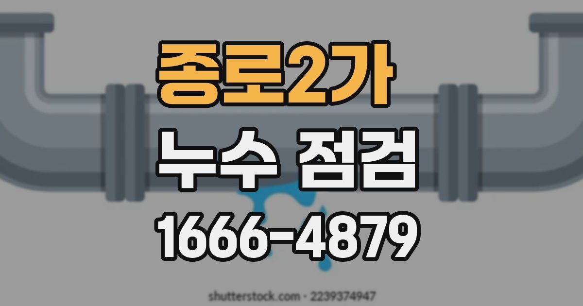 종로2가 누수 점검