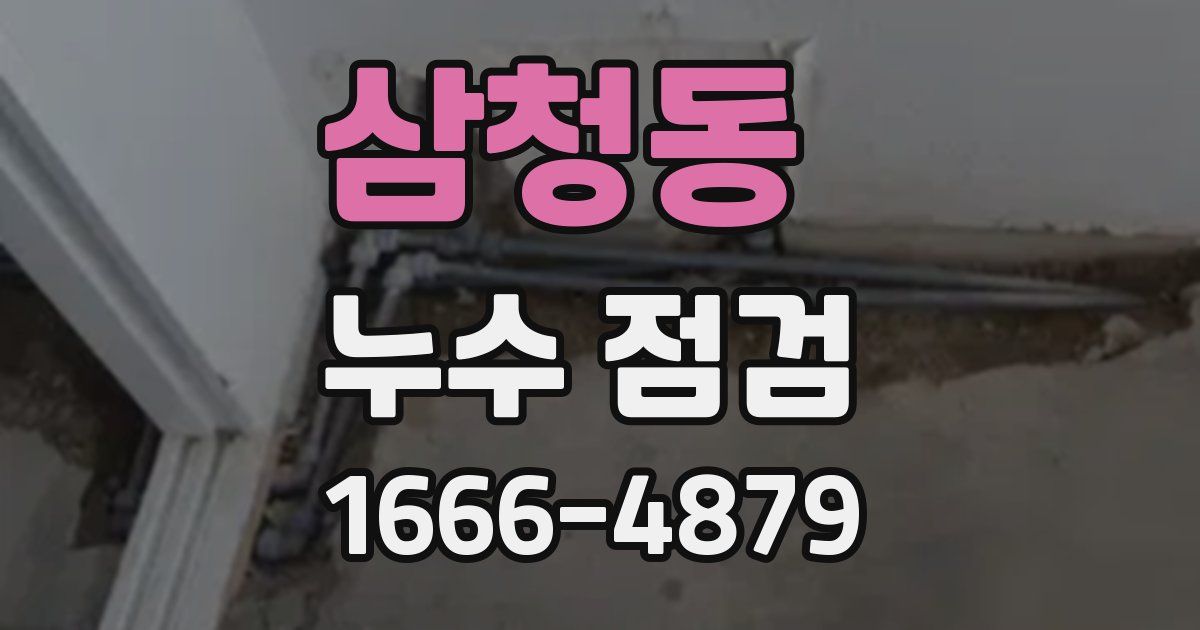 삼청동 누수 점검