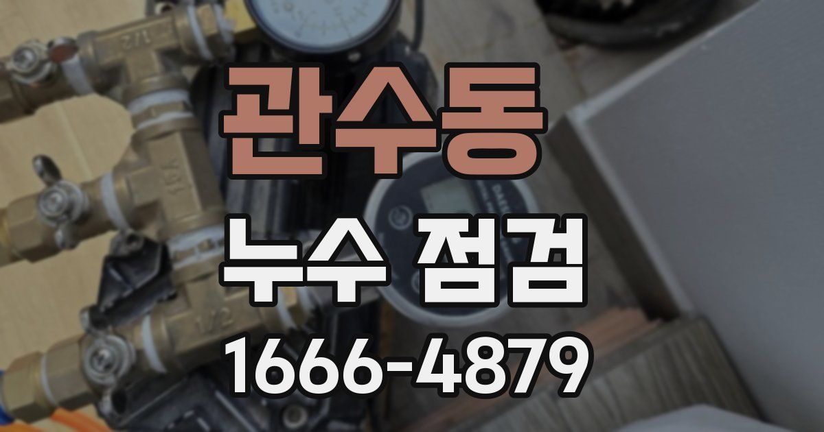 관수동 누수 점검