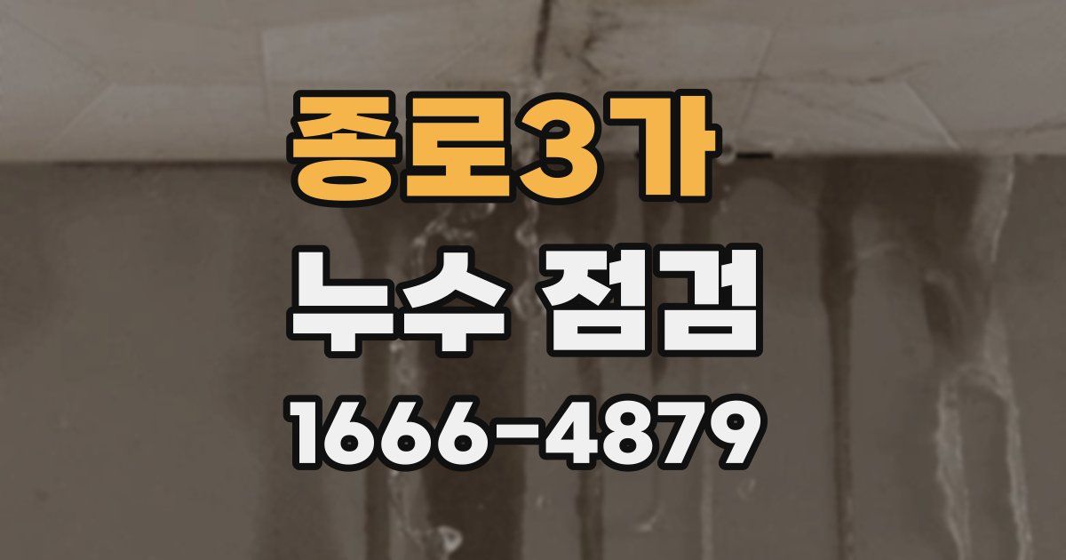 종로3가 누수 점검