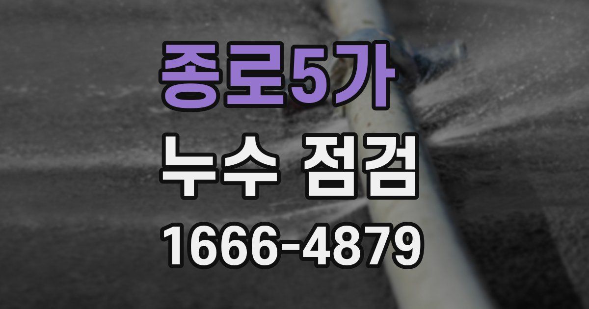 종로5가 누수 점검