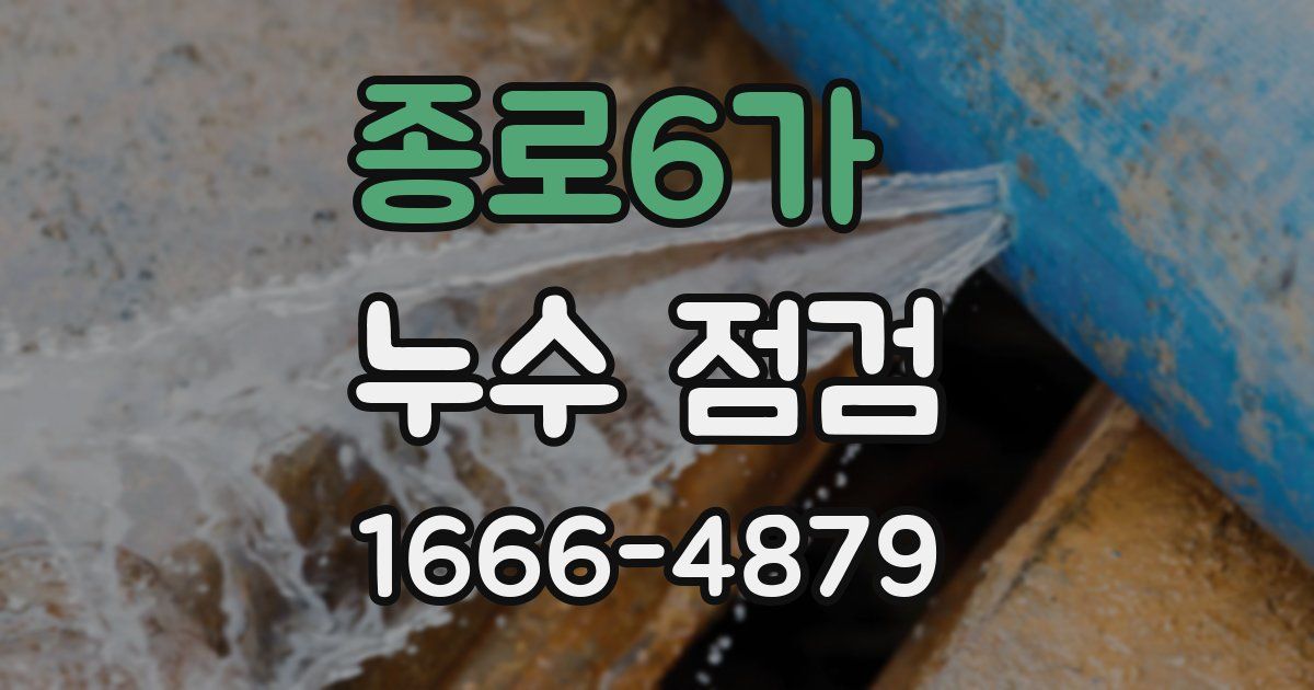 종로6가 누수 점검