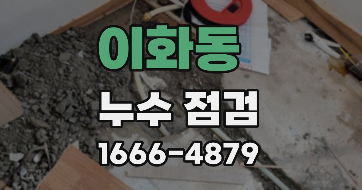 이화동 누수 점검