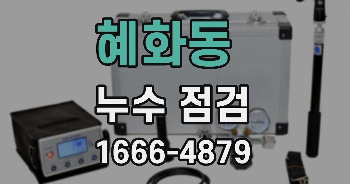 혜화동 누수 점검