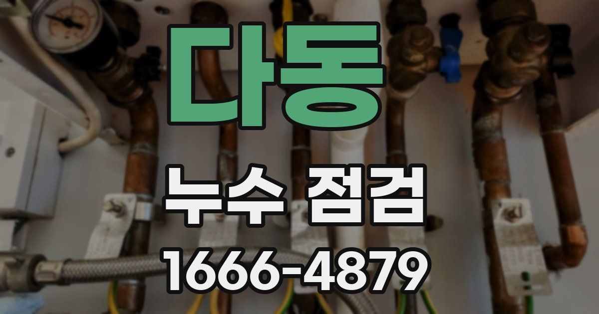 다동 누수 점검